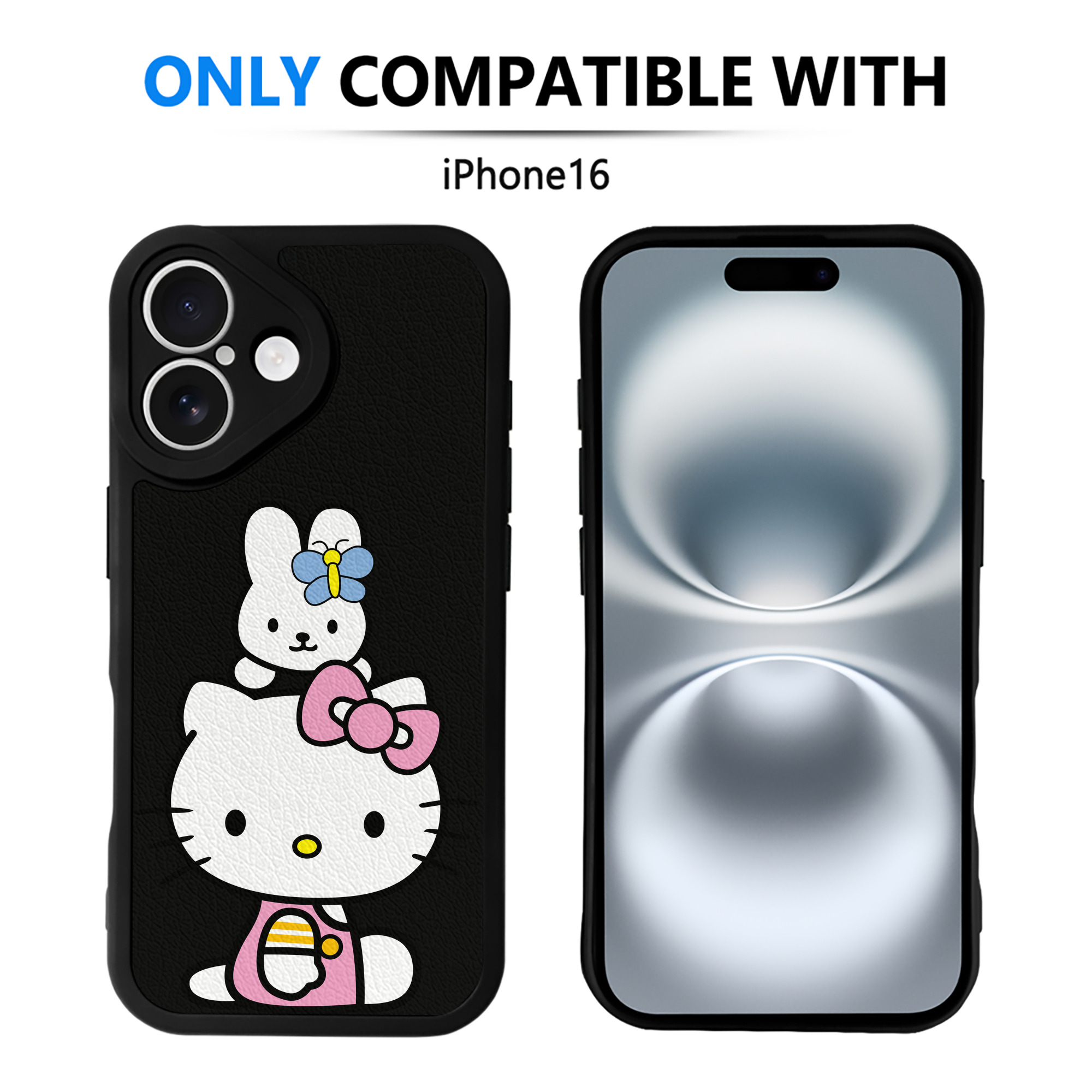 （画像用） Hello Kitty ハローキティ 【iPhone 16シリーズ対応】シリコンスマホケース（レザー調） 材質：シリコン